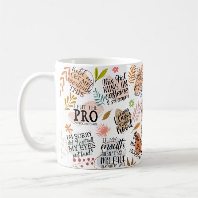 Taza De Café Citas sarcásticas divertidas (Izquierda)