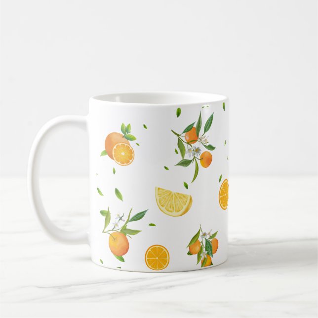 Taza De Café Cítricos Tropicales SUMMER Naranja Lemon Slice (Izquierda)
