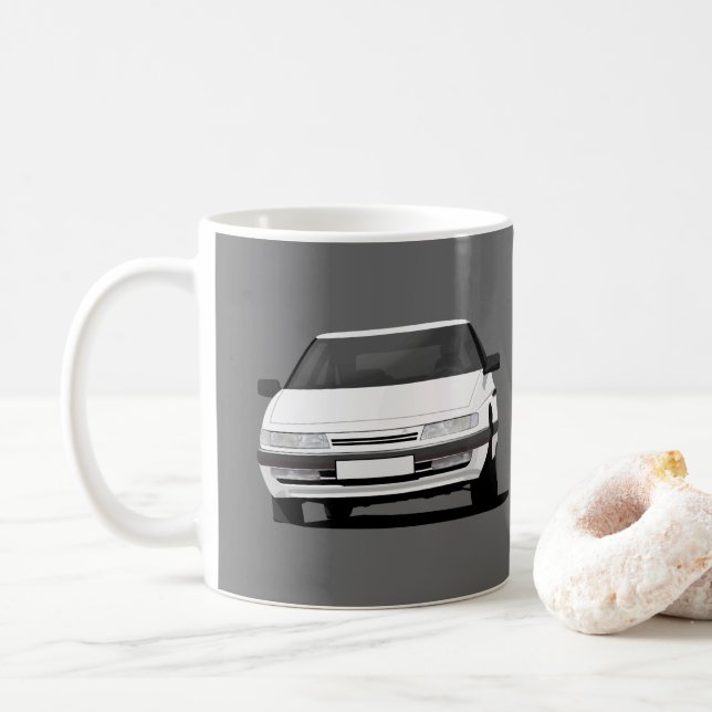 Taza De Café Citroën XM en el blanco - dos imágenes por (Con donut)