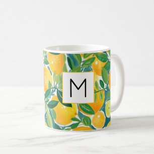 Taza De Café Citrus Art Lemons Naranjas Limes Tree INITIAL Fres