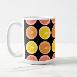 Taza De Café Citrus Candy Lemon Pattern Black Kitchen