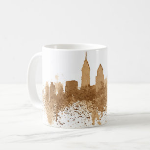 Taza De Café City Skyline Coffee Stain Art