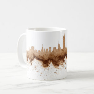 Taza De Café City Skyline Coffee Stain Art