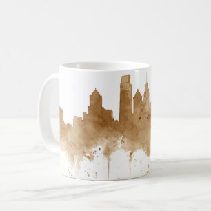 Taza De Café City Skyline Coffee Stain Art