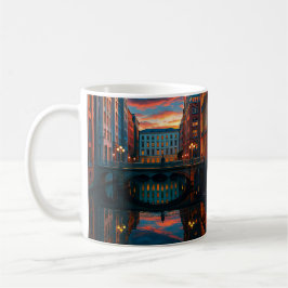Taza De Café City Sunset Reflection Glow