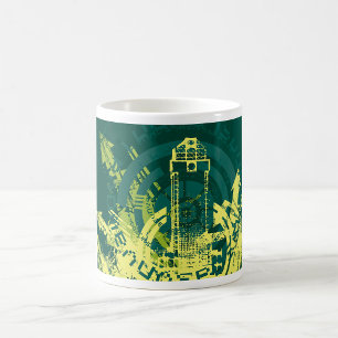 Taza De Café Ciudad ciberpunk abstracta grunge urbano Y2K