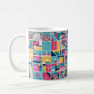 Taza De Café ciudad de Florida con múltiples colores en estilo 