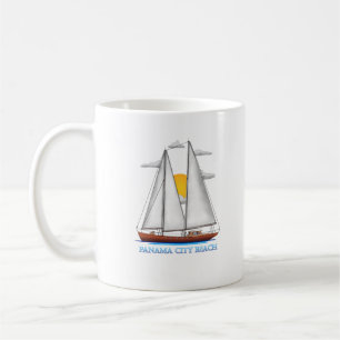 Taza De Café Ciudad de Panamá Playa Costera Náutica Vela Marine