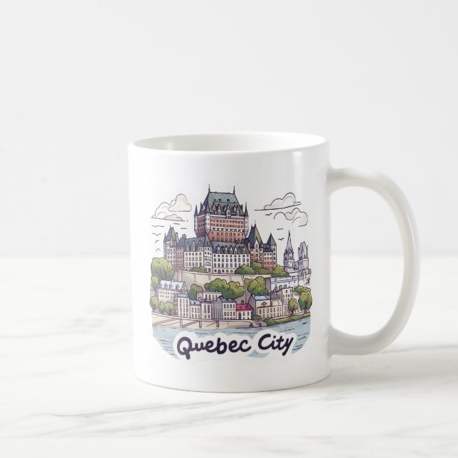 Taza De Café Ciudad de Quebec Canadá (Derecha)