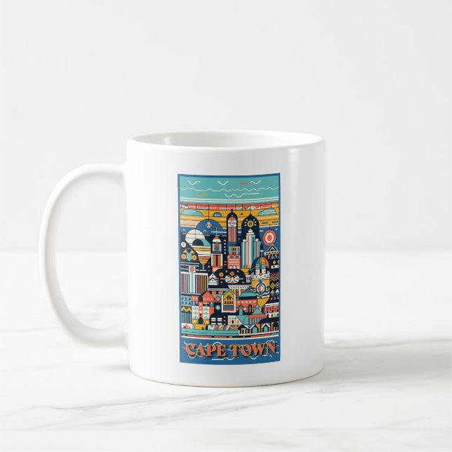 Taza De Café Ciudad del Cabo Arte Deco de Sudáfrica (Izquierda)