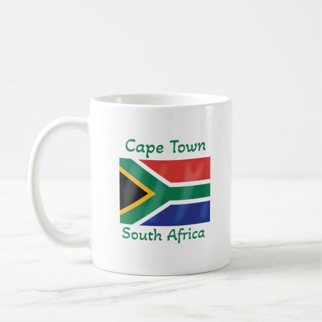 Taza De Café Ciudad del Cabo Bandera de Sudáfrica Café Mug (Izquierda)