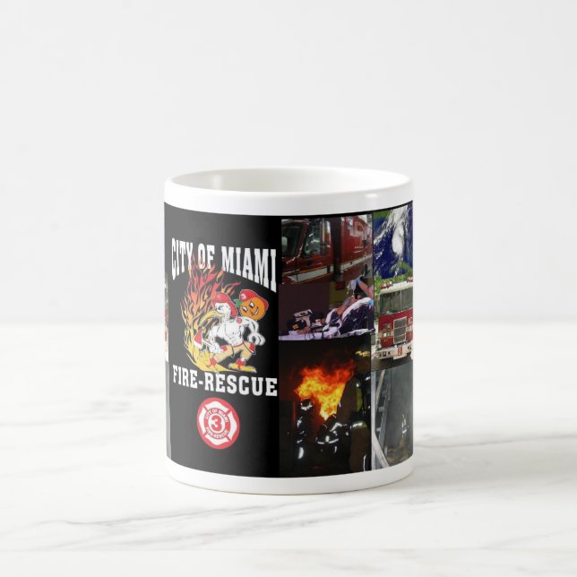 Taza De Café Ciudad del rescate del fuego de Miami (Centro)