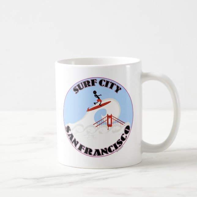 Taza De Café Ciudad divertida de San Francisco (Derecha)