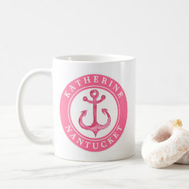 Taza De Café Ciudad personalizado | Anclaje náutico rosa person
