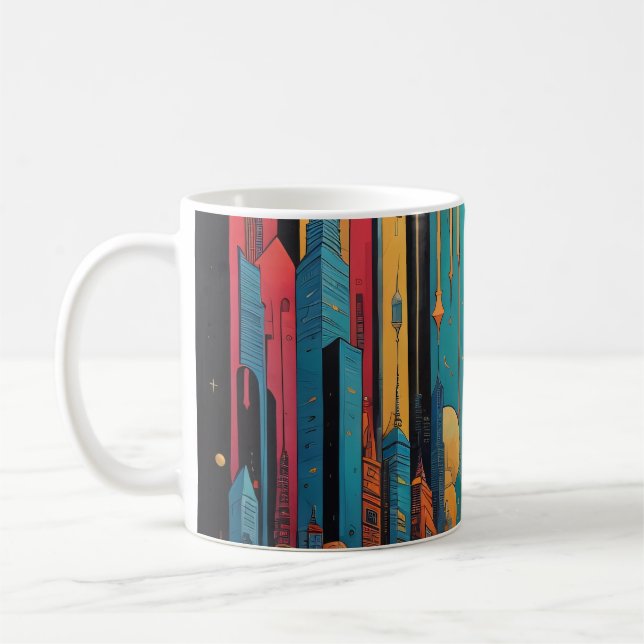 Taza De Café Ciudad psicodélica (Izquierda)