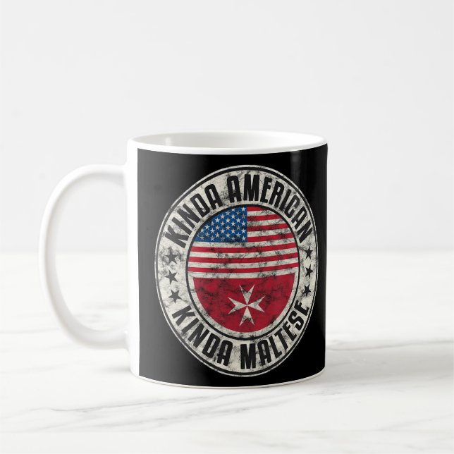Taza De Café Ciudadanía Doble Estadounidense Maltesa Malta Esta (Izquierda)