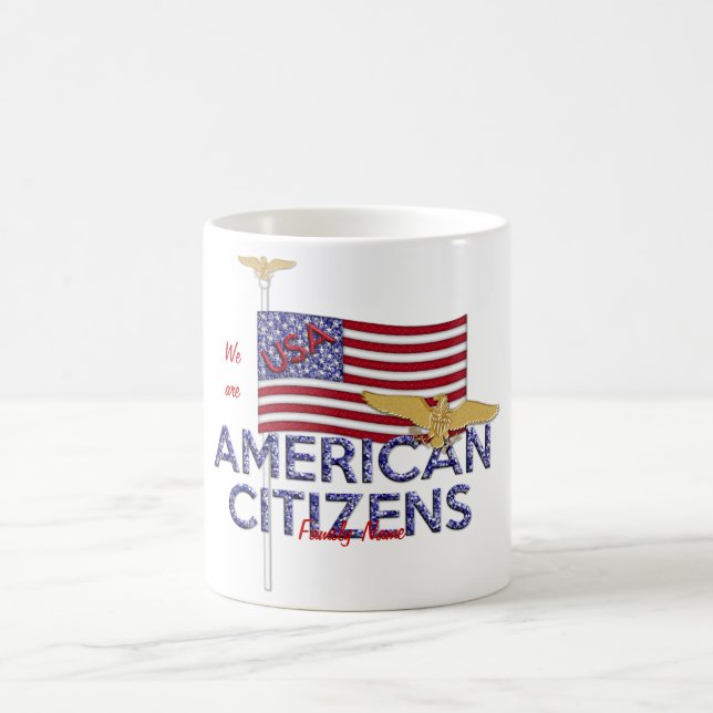 Taza De Café Ciudadano americano ensuciado (Centro)