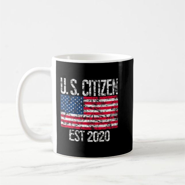 Taza De Café Ciudadano Estadounidense Est 2020 Inmigrante Estad (Izquierda)
