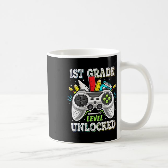 Taza De Café Ck To School 1st Grade Level Unlocked Gamer Kids B (Derecha)