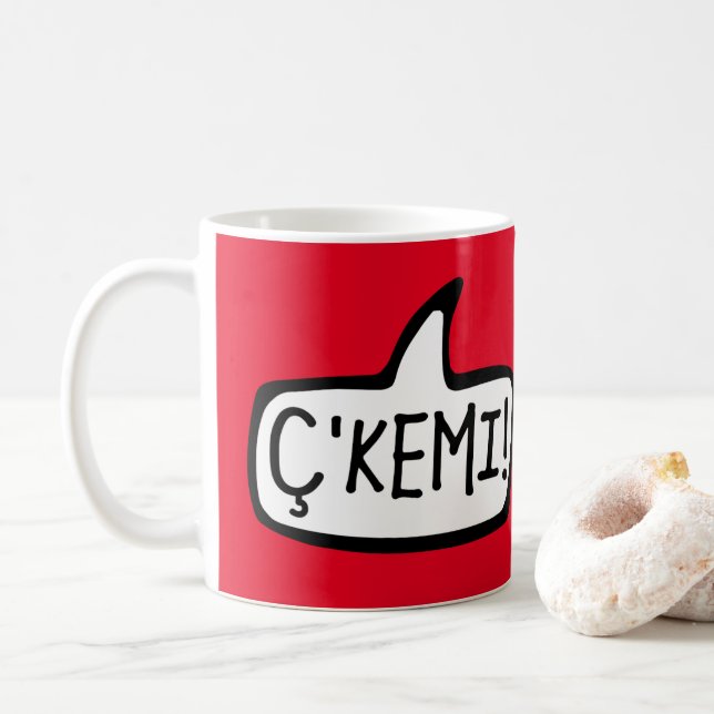 Taza De Café ¡Ç'Kemi! Palabras albanesas para Hola, Hey, Qué pa (Con donut)