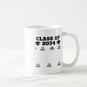 Taza De Café Cl de 20&#; Año escolar Crece conmigo K-12 Huella