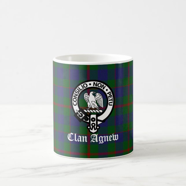 Taza De Café Clan Agnew Escudo y Tartán escocés (Centro)