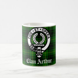Taza De Café Clan Arthur Escudo Badge & Tartán