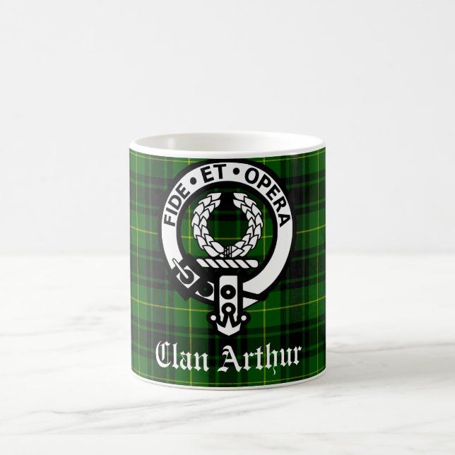 Taza De Café Clan Arthur Escudo Badge & Tartán (Centro)