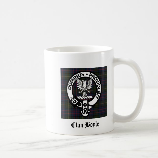 Taza De Café Clan Boyle Escudo y Tartán (Derecha)