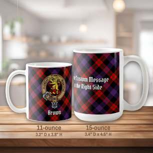 Taza De Café Clan Brown Escudo sobre Tartán