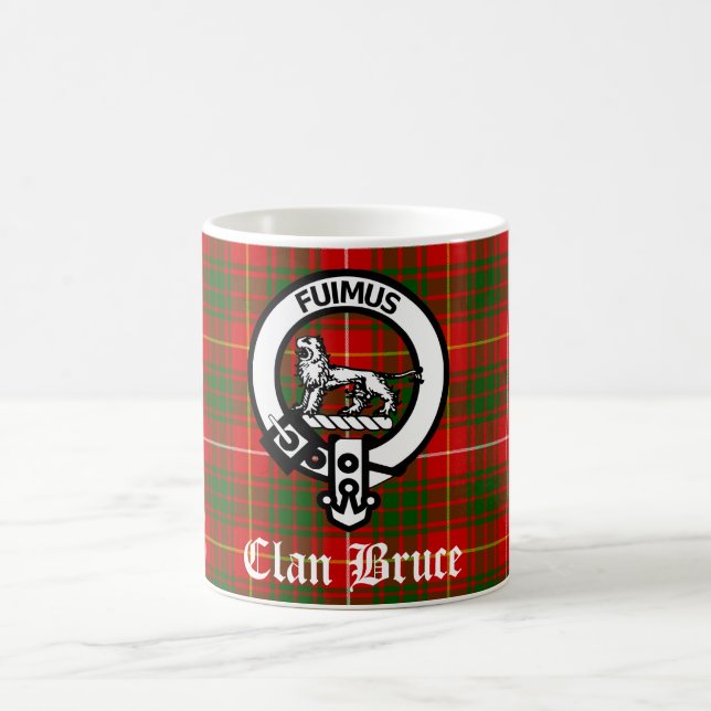 Taza De Café Clan Bruce Escudo Badge & Tartan (Centro)