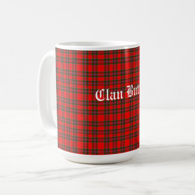 Taza De Café Clan Butter Tartán y Personalizado Textos