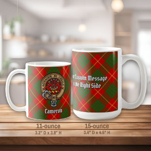 Taza De Café Clan Cameron Escudo sobre Tartán