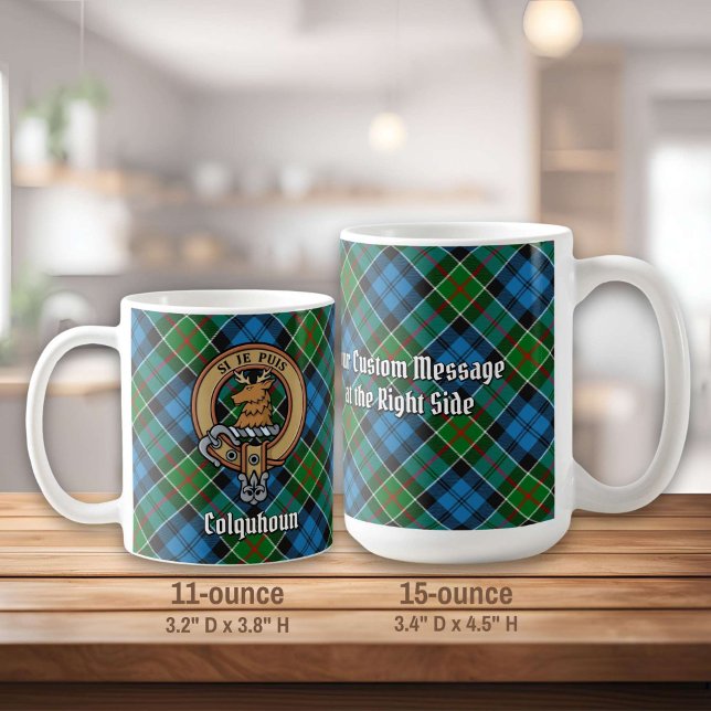 Taza De Café Clan Colquhoun Escudo sobre Tartán (Subido por el creador)