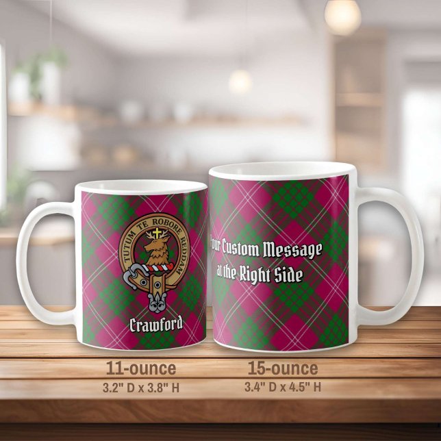 Taza De Café Clan Crawford Escudo sobre Tartán (Subido por el creador)