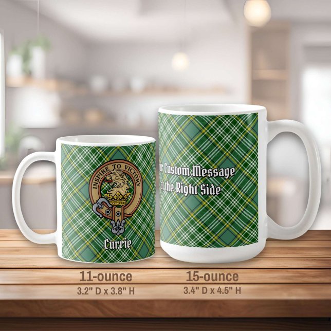 Taza De Café Clan Currie Lion Escudo sobre Tartán (Subido por el creador)