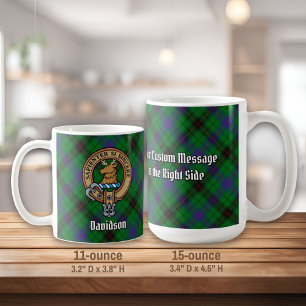 Taza De Café Clan Davidson Escudo sobre Tartán
