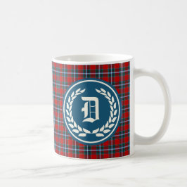 Taza De Café Clan Drummond Bright Red Tartan Monogram