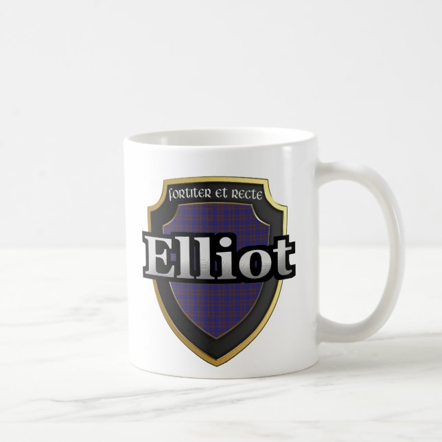 Taza De Café Clan Elliot Scottish Tartán Mugs Cups (Derecha)