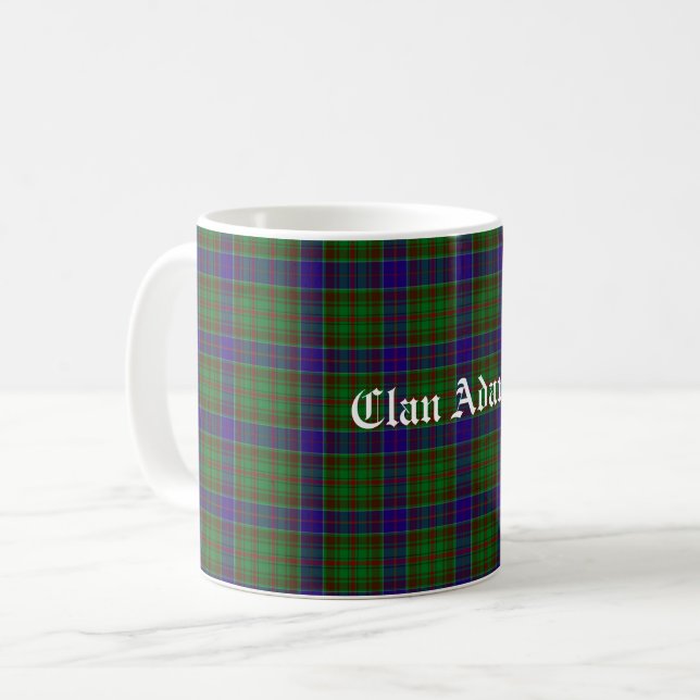 Taza De Café Clan escocés Adams Tartan (Anverso izquierdo)
