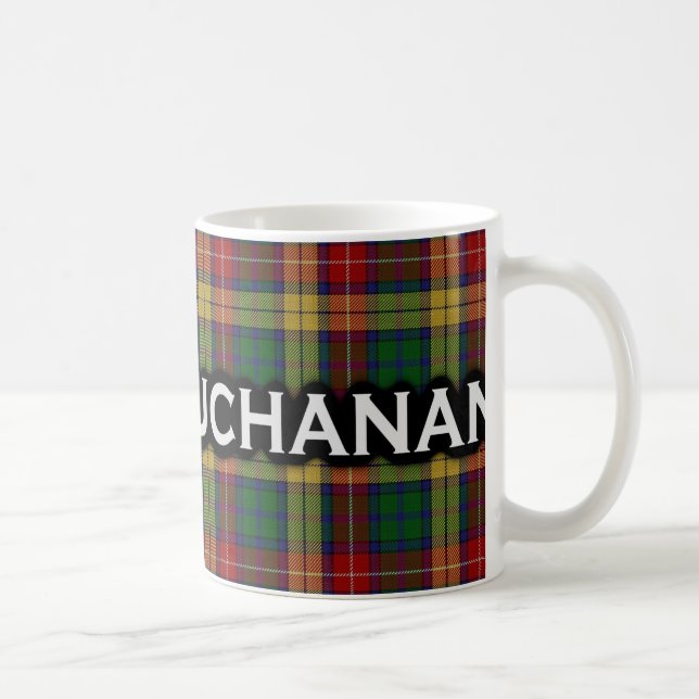 Taza De Café Clan escocés Buchanan Tartán (Derecha)