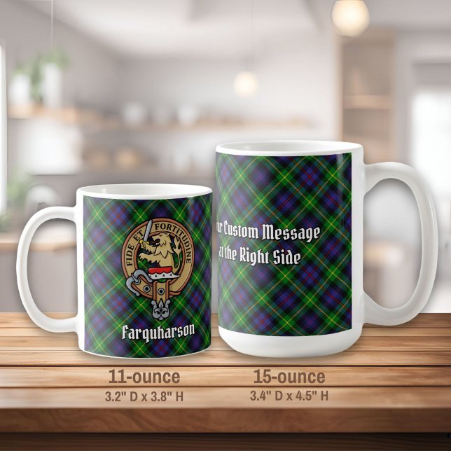 Taza De Café Clan Farquharson Escudo sobre Tartán (Subido por el creador)