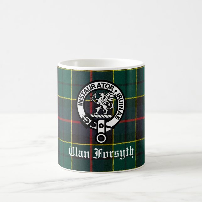 Taza De Café Clan Forsyth Escudo Badge y Tartán (Centro)