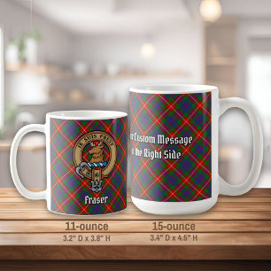 Taza De Café Clan Fraser de Lovat Cresta sobre Tartán