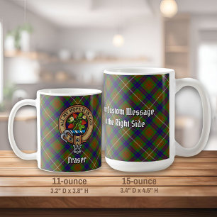 Taza De Café Clan Fraser Escudo sobre la caza de tartán