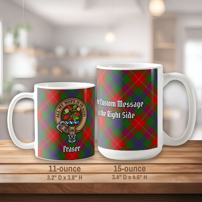 Taza De Café Clan Fraser Escudo sobre Tartán (Subido por el creador)