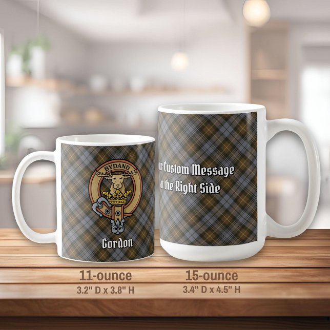 Taza De Café Clan Gordon Escudo sobre el tartán erosionado (Subido por el creador)