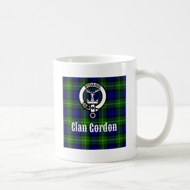 Taza De Café Clan Gordon Tartan Escudo (Derecha)