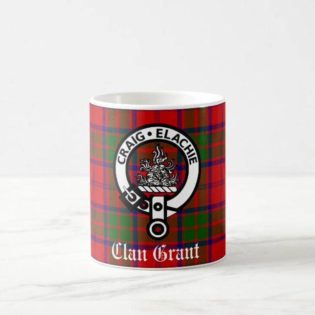 Taza De Café Clan Grant Escudo Badge y Tartán (Centro)