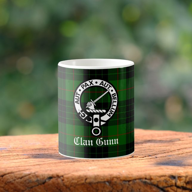Taza De Café Clan Gunn Escudo Badge y Tartán (Subido por el creador)